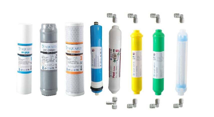 AQUAFLY Su Arıtma Filtresi Çift Karbonlu 8li Takım Arıtıcı Filtresi DETOX  YEDEK 10' AÇIK KASA UYUMLU - 1