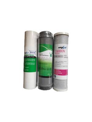 AQUALLİNE Su Arıtma Cihaz Filtresi 3LÜ SET ÇİFT KARBONLU MARKALI