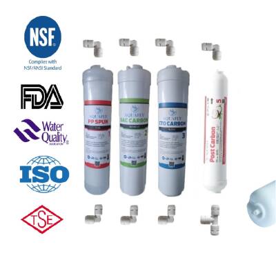 ( MEMBRANSIZ ) AQUAFLY 12" İNLİNE 4LÜ SU ARITMA FİLTRESİ KAPALI KASA CİHAZ UYUMLU