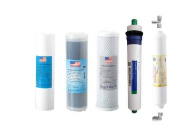 TRUST WATER Açık Kasa Su Arıtma Cihazı Filtresi ÇİFT KARBONLU PENTAİR Membranlı PUREPROLU Takım 5'li Set 