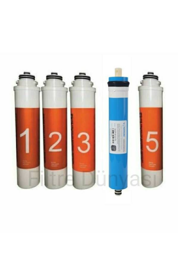 WATERLİFE SU ARITMA CİHAZINA UYUMLU FİLTRE 5li set Vontron Membranlı - 1
